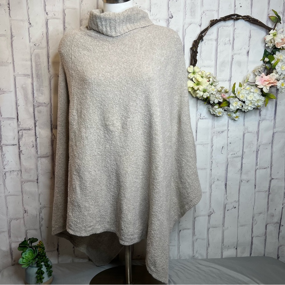 J Jill Turtleneck Poncho Soft Mink Color - image 1